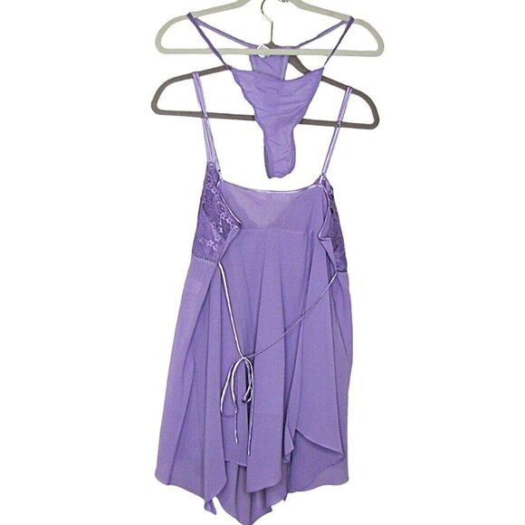 Enchanting Lace Nightdress Nightgown Lingerie Baby Doll Lace Lavender Purple XL - Picture 3 of 8